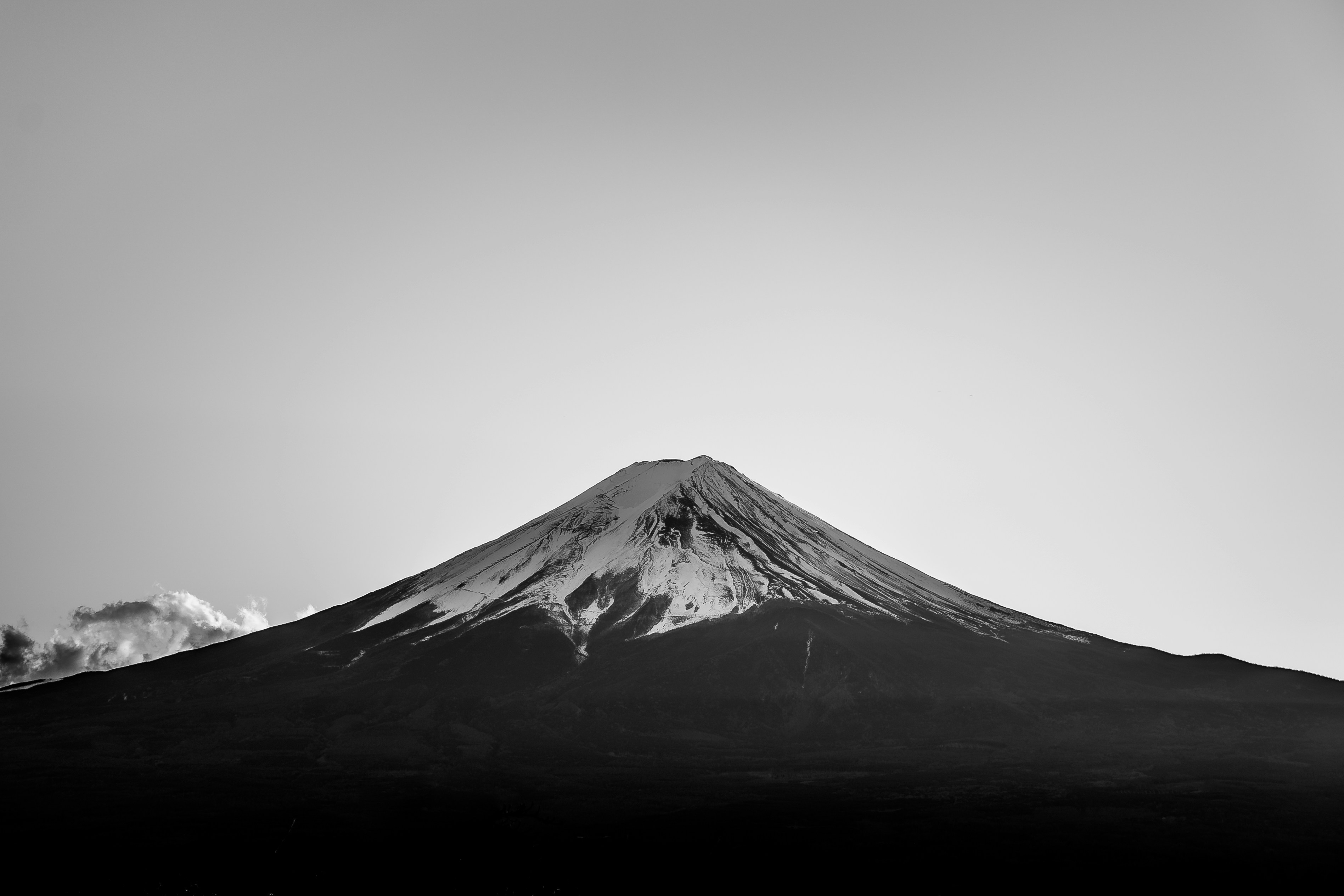 Black and white photo of a mountain